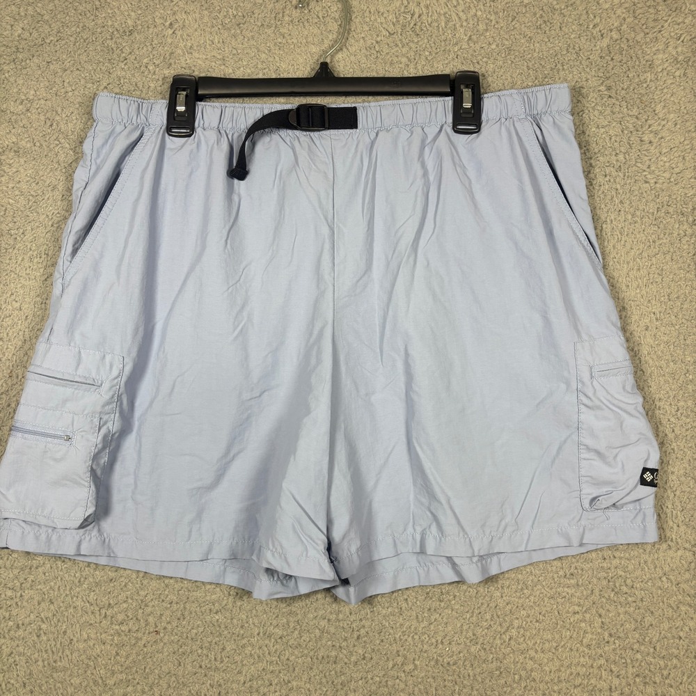 Columbia Cargo Shorts Womens XL Blue AL4623 Hiking Outdoor Belted Nylon Pockets